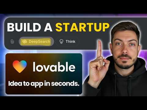Building a No Code STARTUP with AI in 1 Hour! (DeepSearch + Lovable)